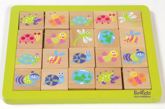 BoiKido Eco-Friendly Double-Sided wooden Dominoes: Numbers & Nature Play)
