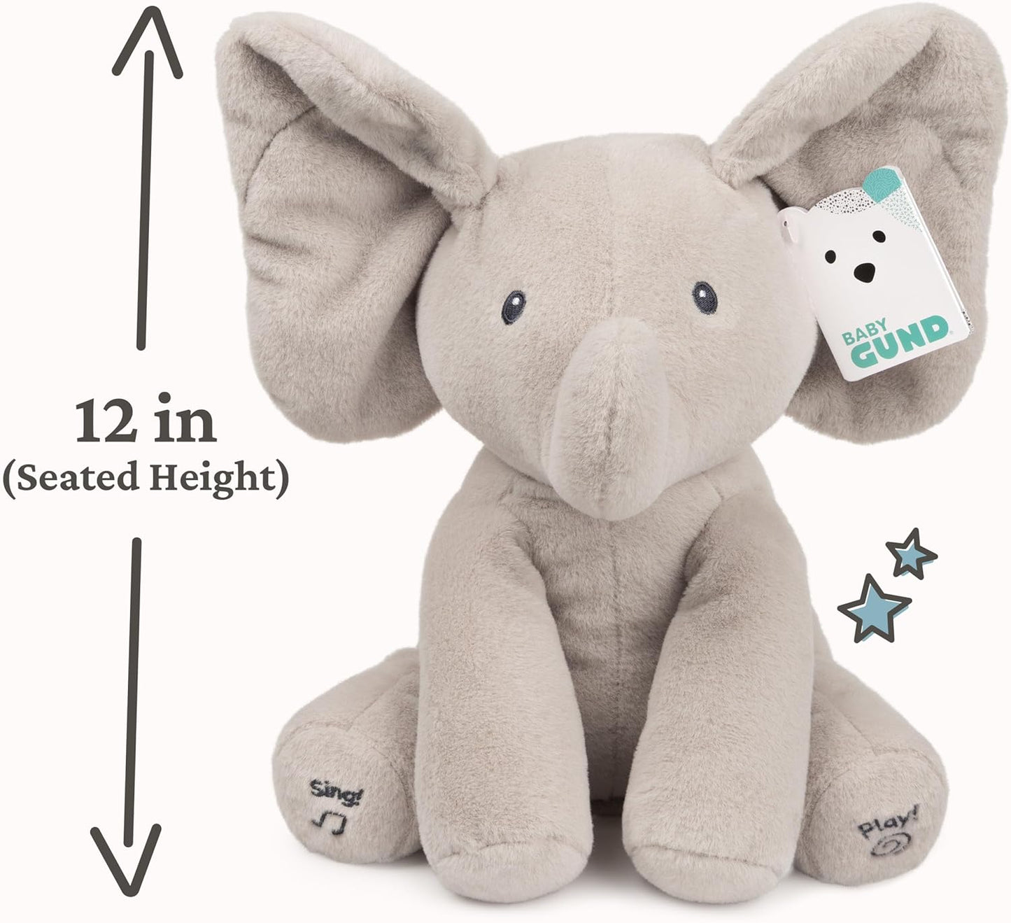 GUND Baby Animated Flappy The Elephant Stuffed Animal Plush.