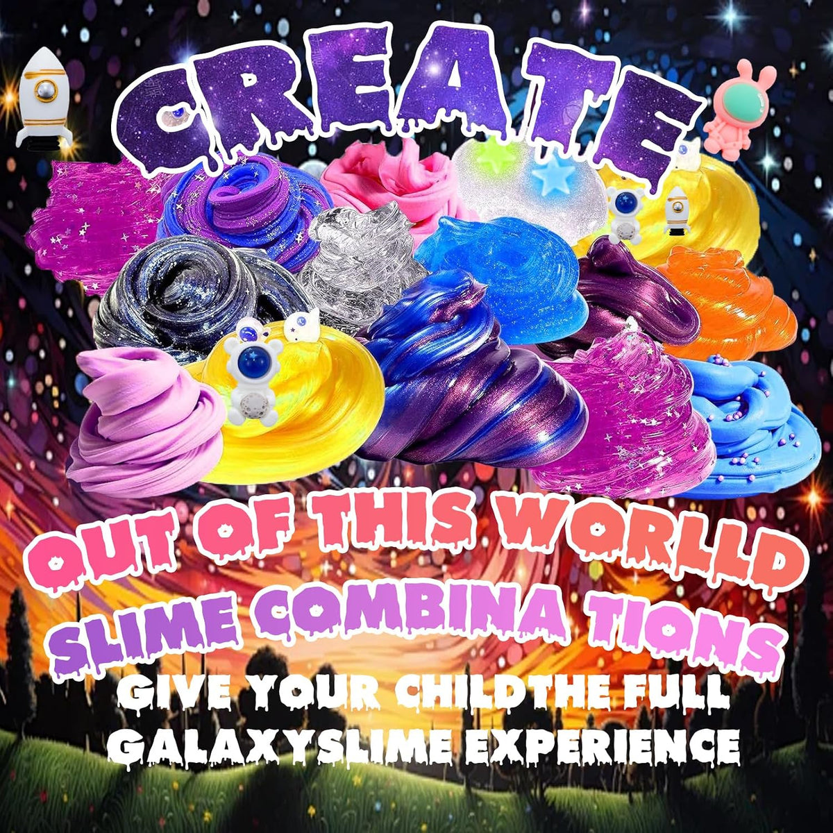 Original Stationery Galaxy Slime Kit.(29 pieces)(Rs 300 advance)