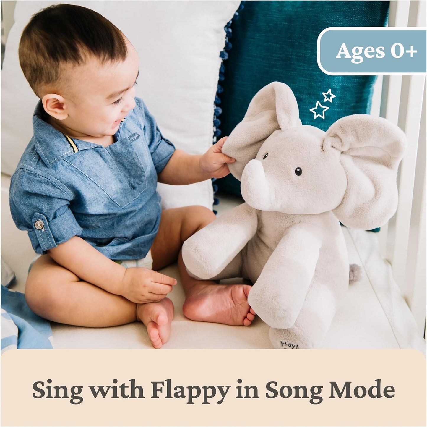 GUND Baby Animated Flappy The Elephant Stuffed Animal Plush.