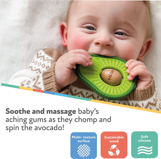 Nuby Avocado Muncher Wood and Silicone Teether.(Rs 100 advance)