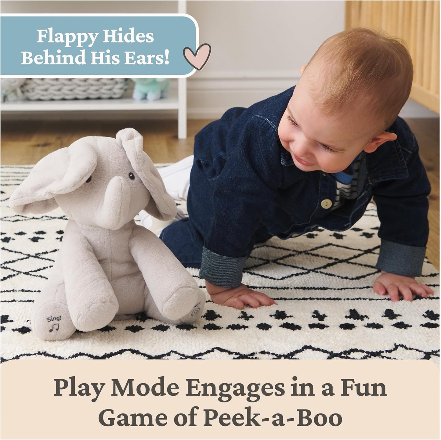 GUND Baby Animated Flappy The Elephant Stuffed Animal Plush.