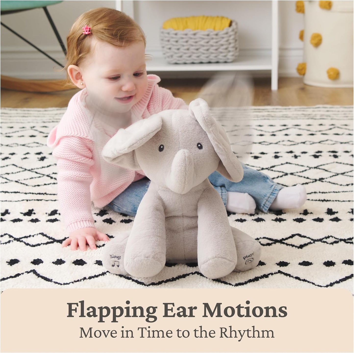 GUND Baby Animated Flappy The Elephant Stuffed Animal Plush.