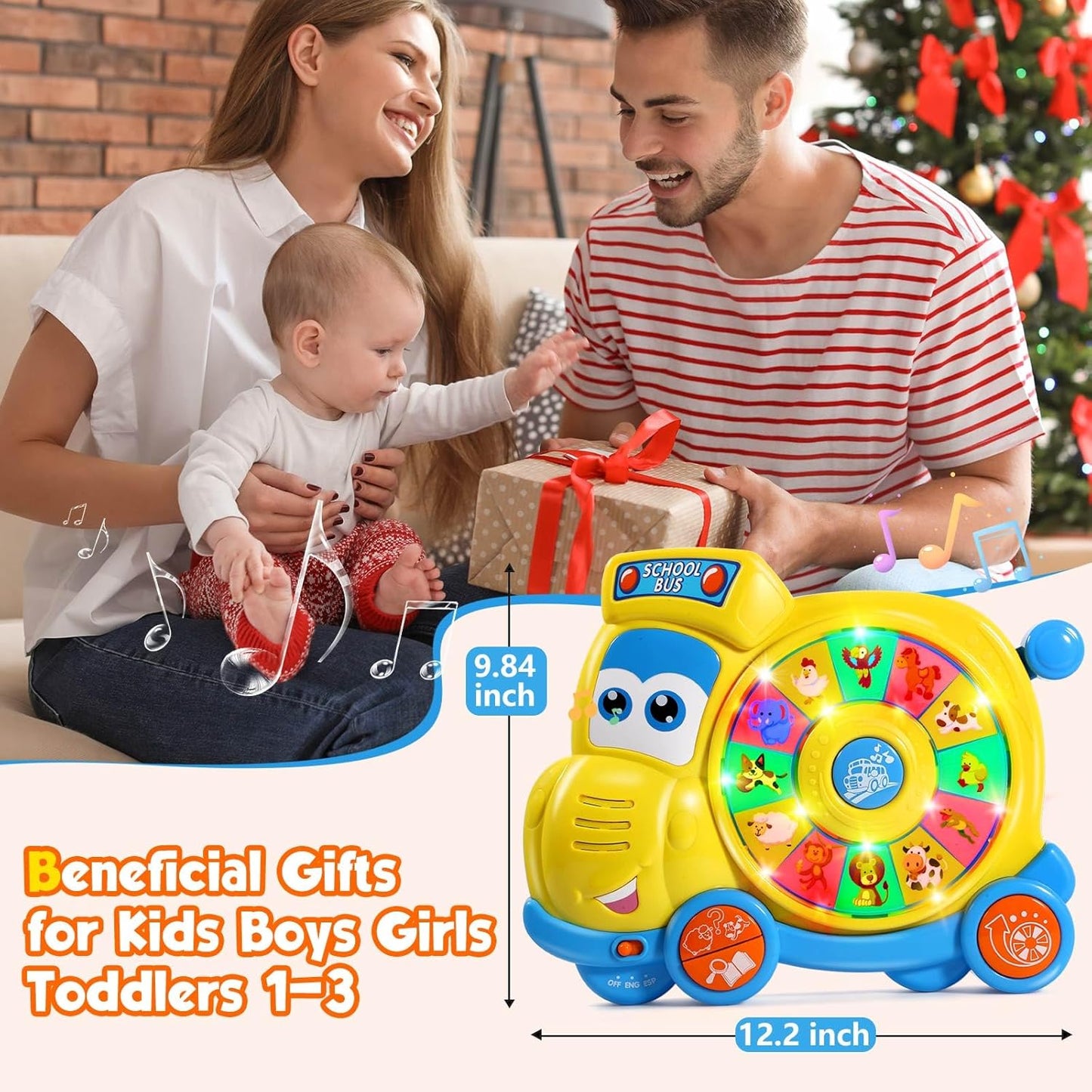 The Happy Kid Company Spin n Learn School Bus. SKU:BXL-049