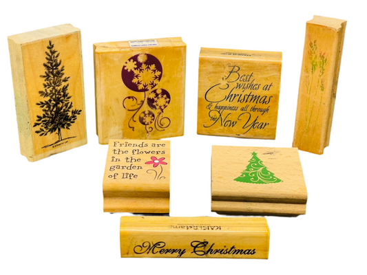 Wooden Rubber Stamp Collection(7 stamps)