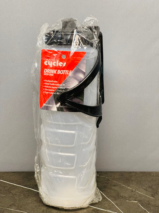 Hunter Cycles Drink Bottle with Cage, designed for cycling hydration(brand new)