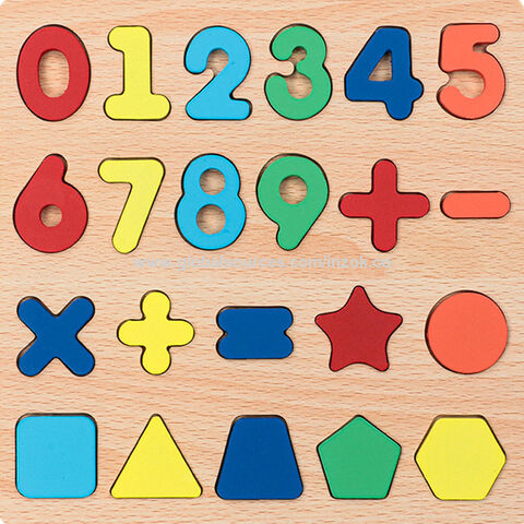 Numeric And Shapes Wooden Puzzle Board.