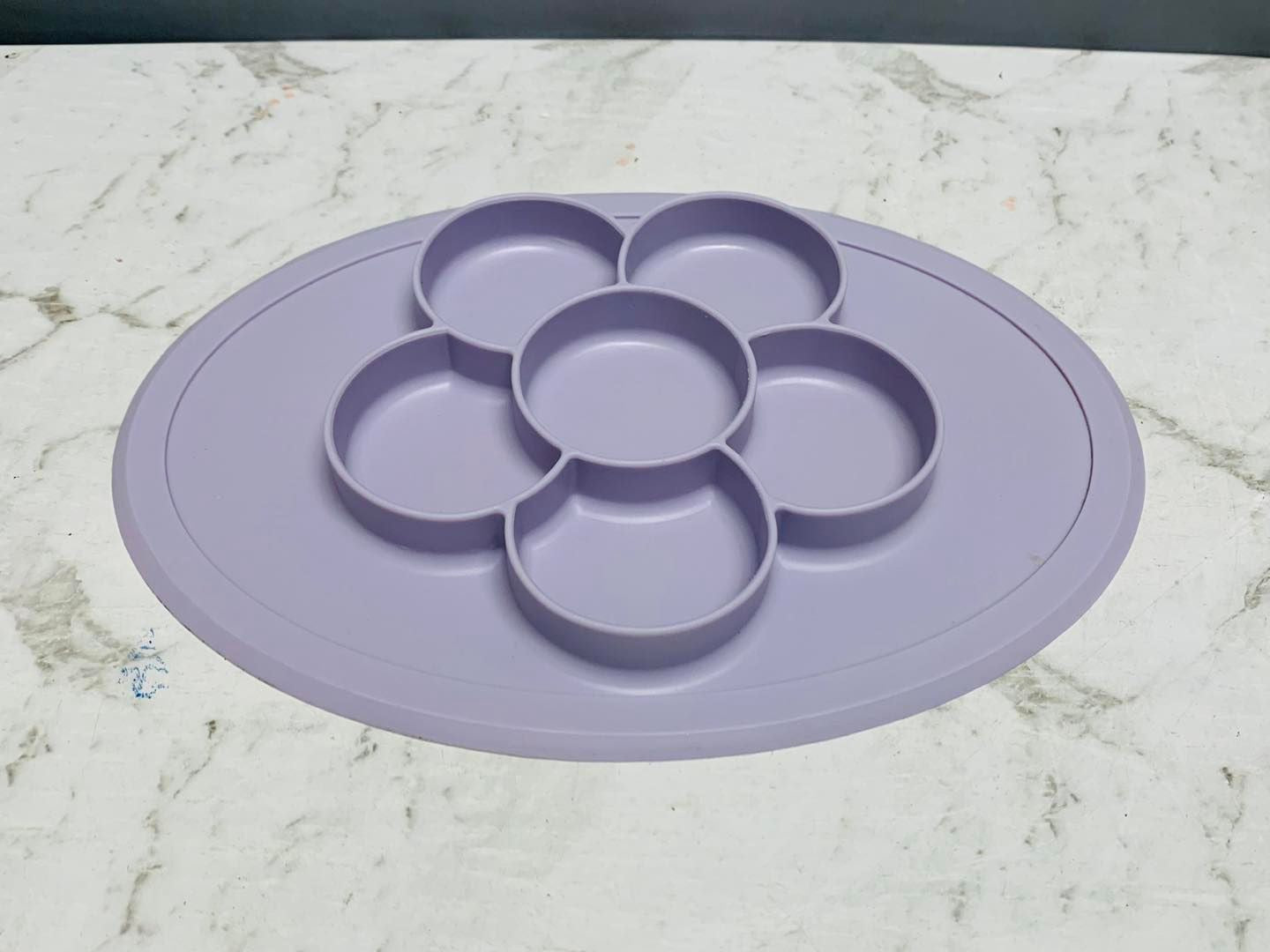 Silicone Portion Plate for toddlers kids with attached Placemat