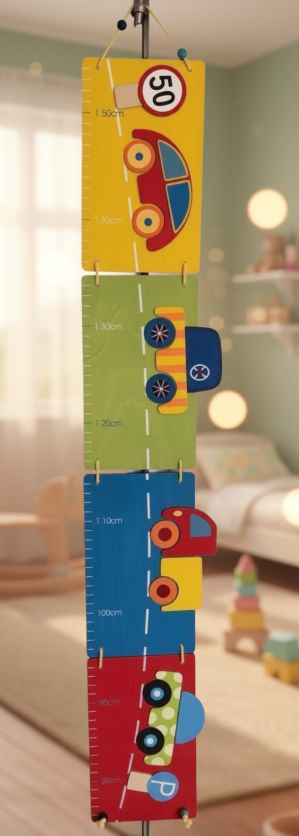 Car and Traffic Light Wooden Height Chart. SKU:BXL-033