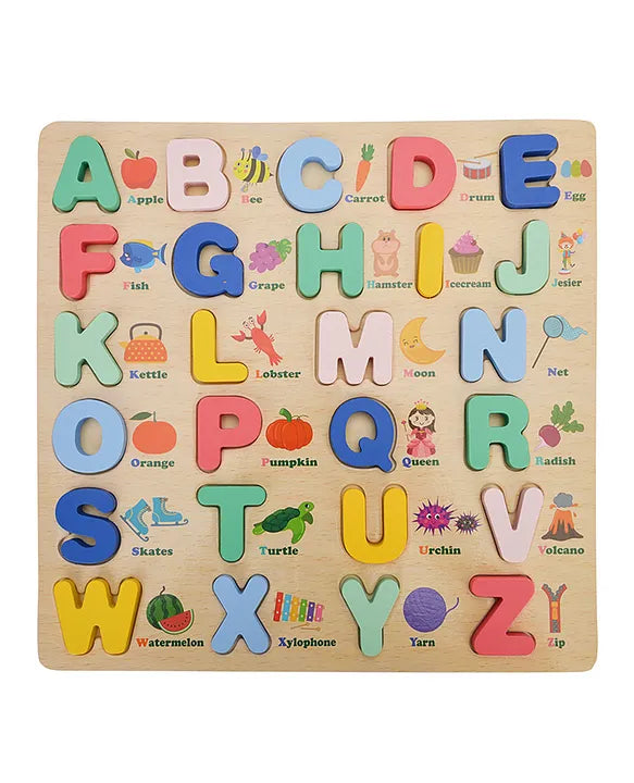 Wooden Alphabet Board Puzzle Multicolor