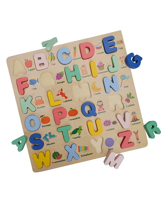 Wooden Alphabet Board Puzzle Multicolor