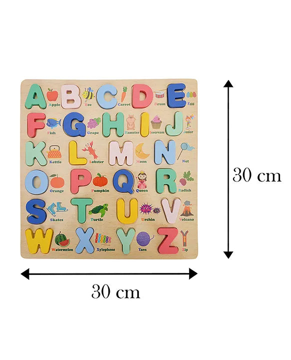 Wooden Alphabet Board Puzzle Multicolor