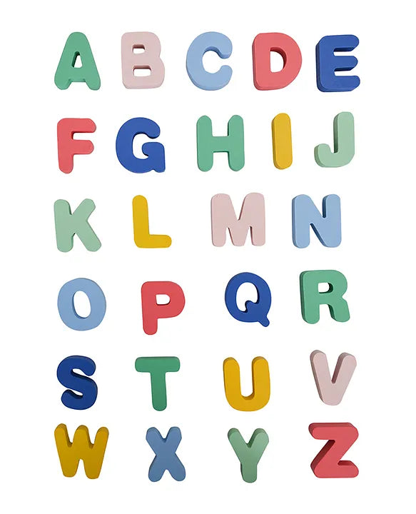 Wooden Alphabet Board Puzzle Multicolor