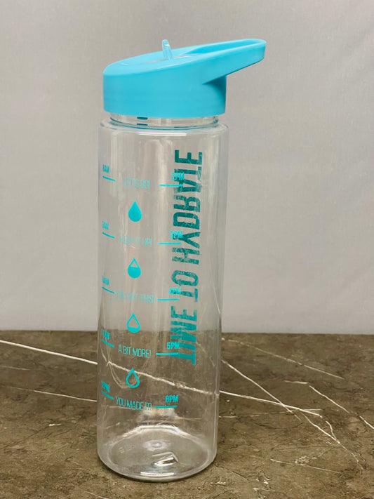 Drinking Bottle With Straw, 700ml - Teal Time To Hydrate