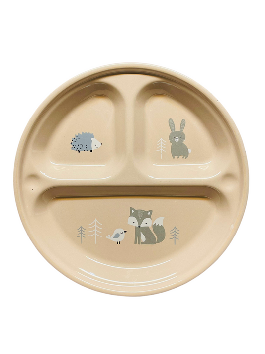 Metallic Kids' Plate with Woodland Animals, metal