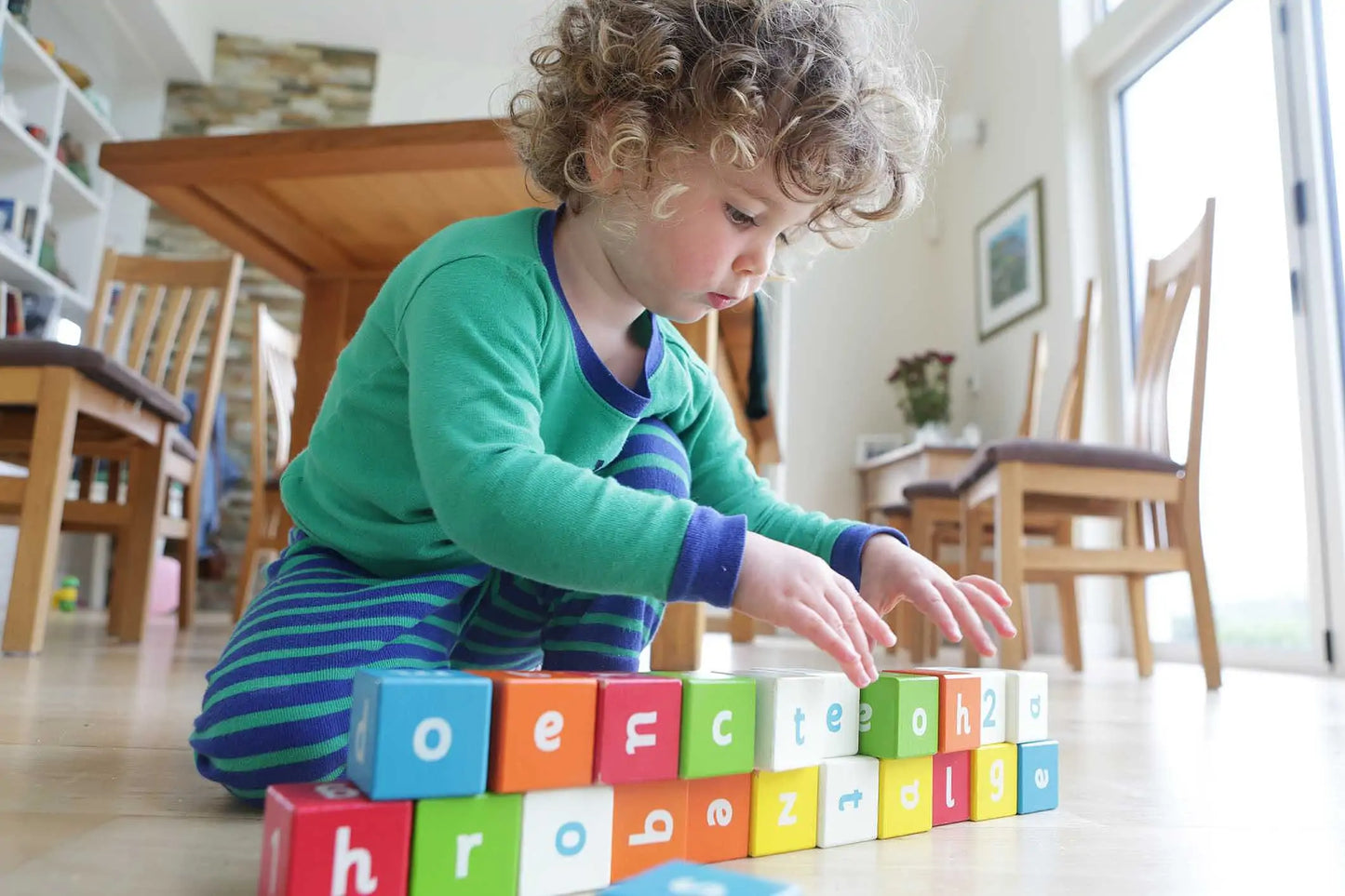 Early Learning Centre Wooden Alphabet Blocks. (8/10 condition) (Rs 200 advance) SKU:BXL-001