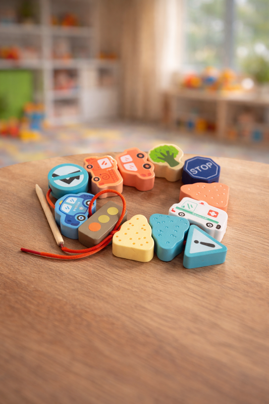 Wooden Lacing Toy. SKU:BXL-034