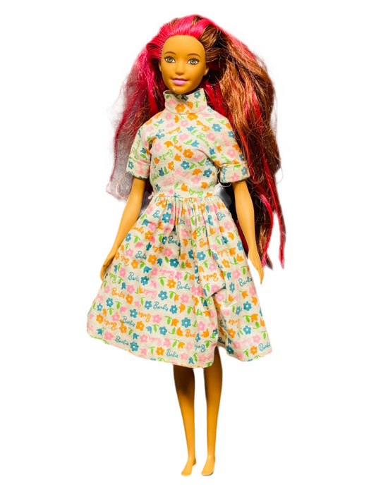 Playful Floral Fashion Doll