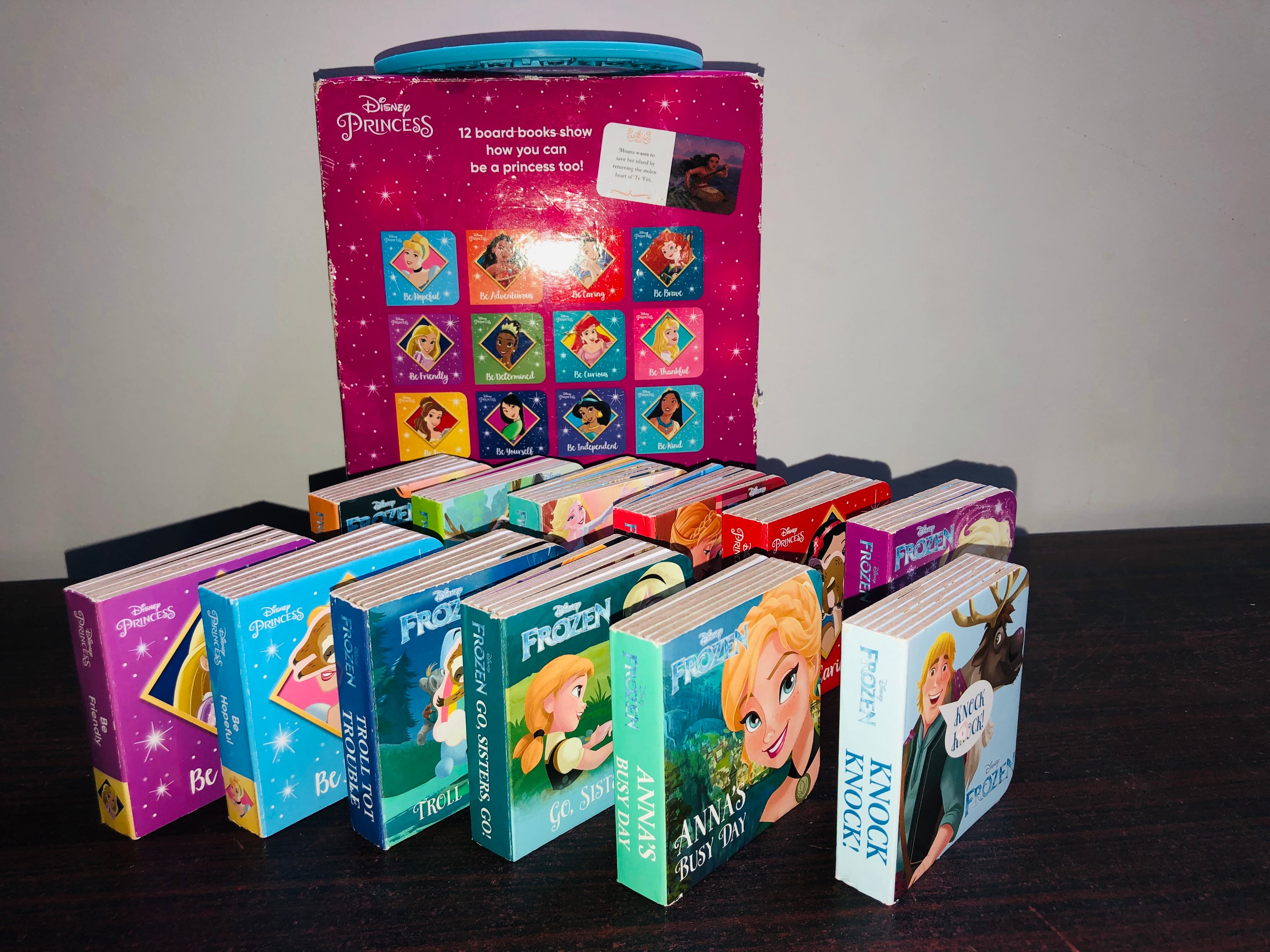 Disney Princess Board Books Set For Toddlers and Babies - Bundle with 12 Story Board Books Featuring Cinderella, Ariel, Rapunzel, and More