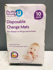 Baby U Disposal Change Mats - 10 Pack