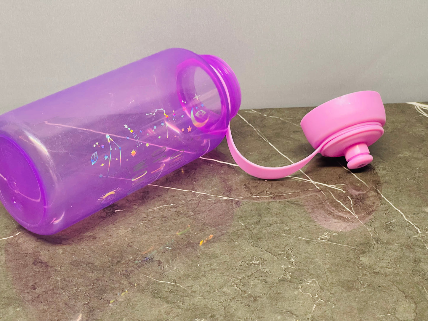 Typo purple water bottle