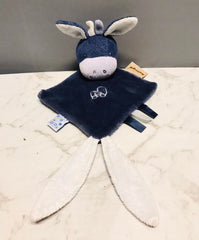 Nattou Navy Blue Donkey Baby Comforter Soft Toy