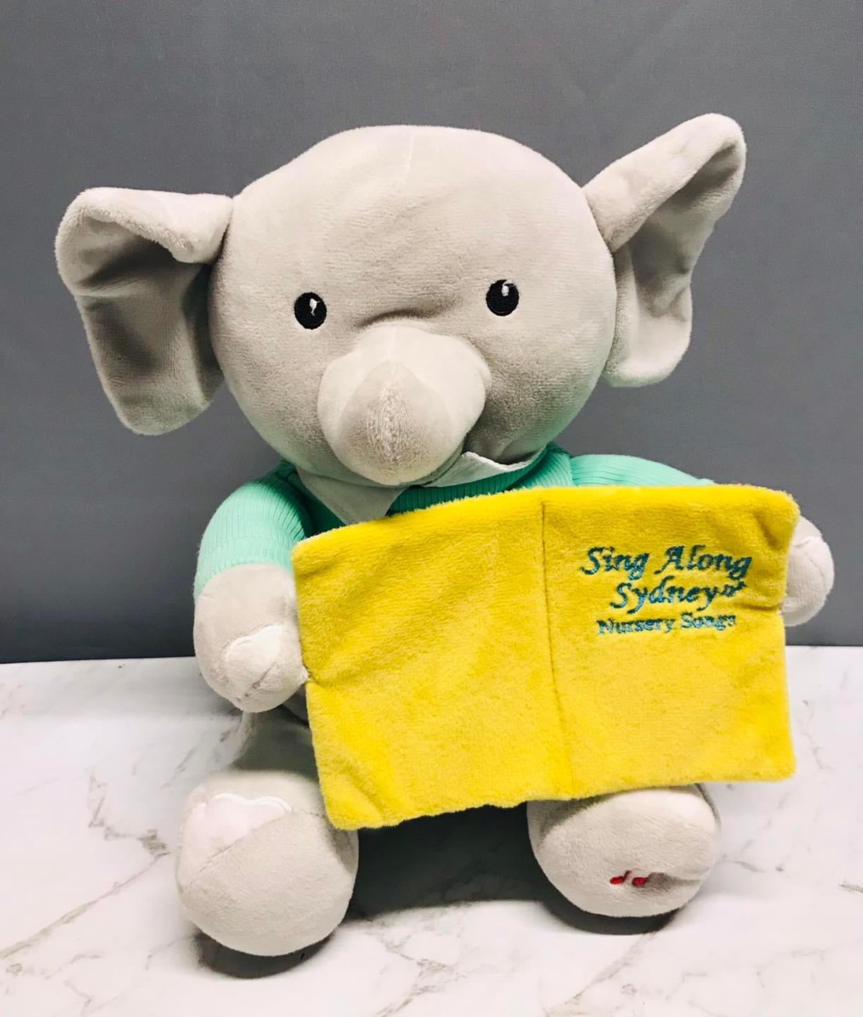 Cuddle Barn Sing Along Sydney Animated Singing Elephant Plush 5 Nursery WORKS