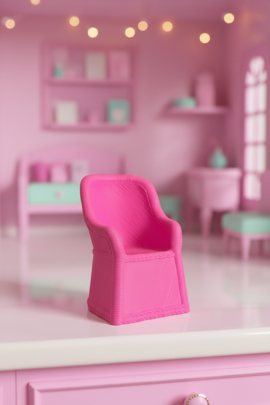 Barbie Doll House Wicker Rattan High Back Chair