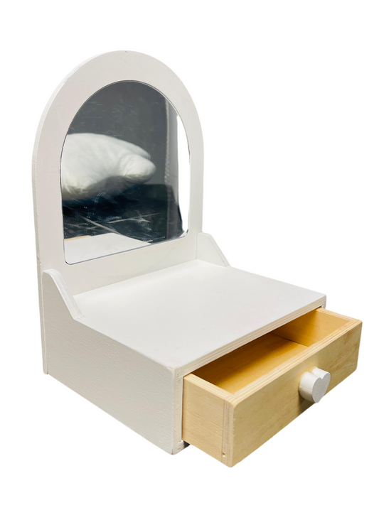Mini Vanity Mirror with Storage Drawer