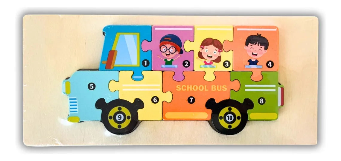 Wooden Bus Puzzle.