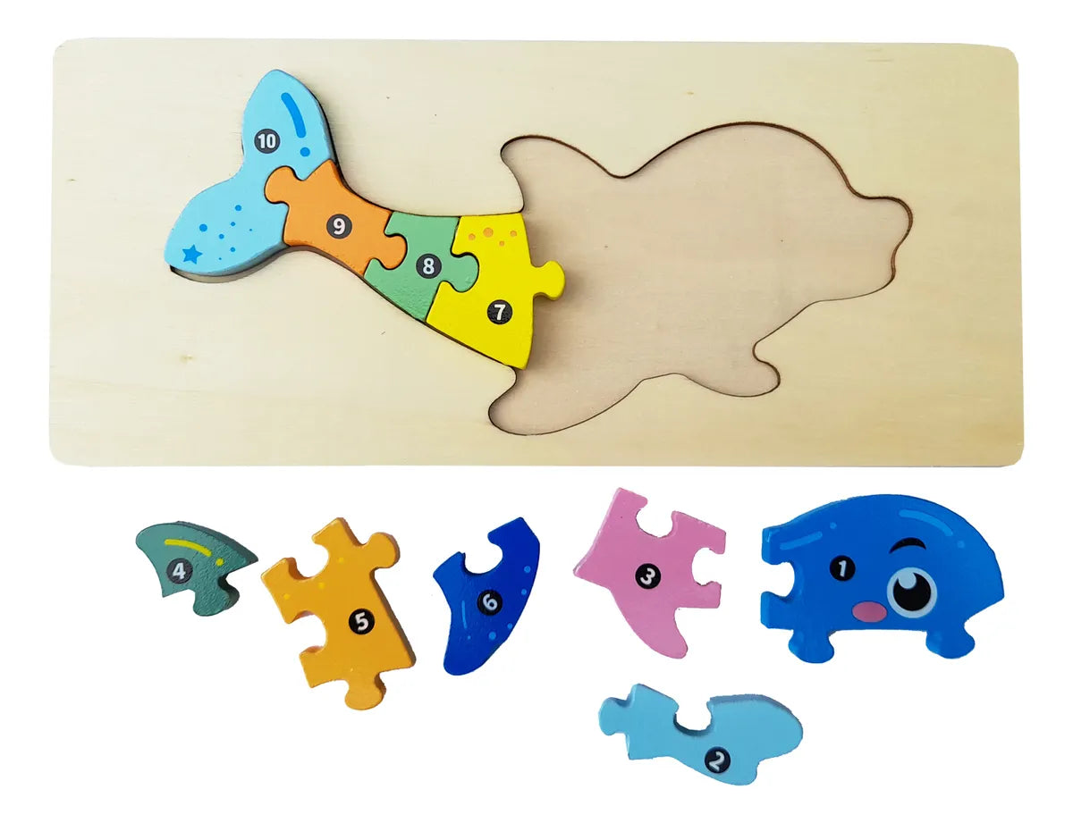 Educational Wooden Number Puzzle.