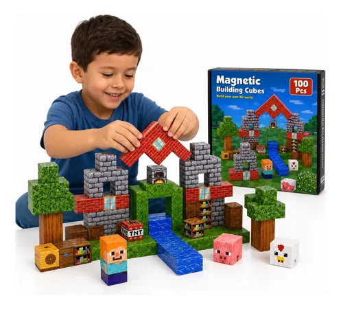 95-piece Minecraft-themed Magnetic Building Cubes Set.(Rs 200 advance)