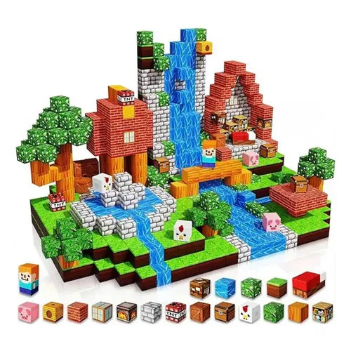 95-piece Minecraft-themed Magnetic Building Cubes Set.(Rs 200 advance)