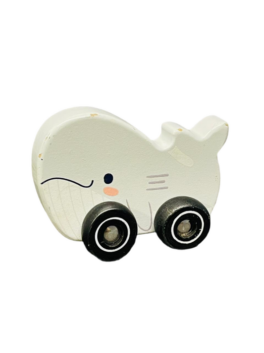 Wooden push along toy - whale