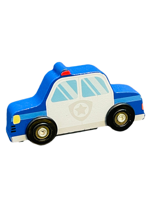 Wooden Police Vehicle Toy.