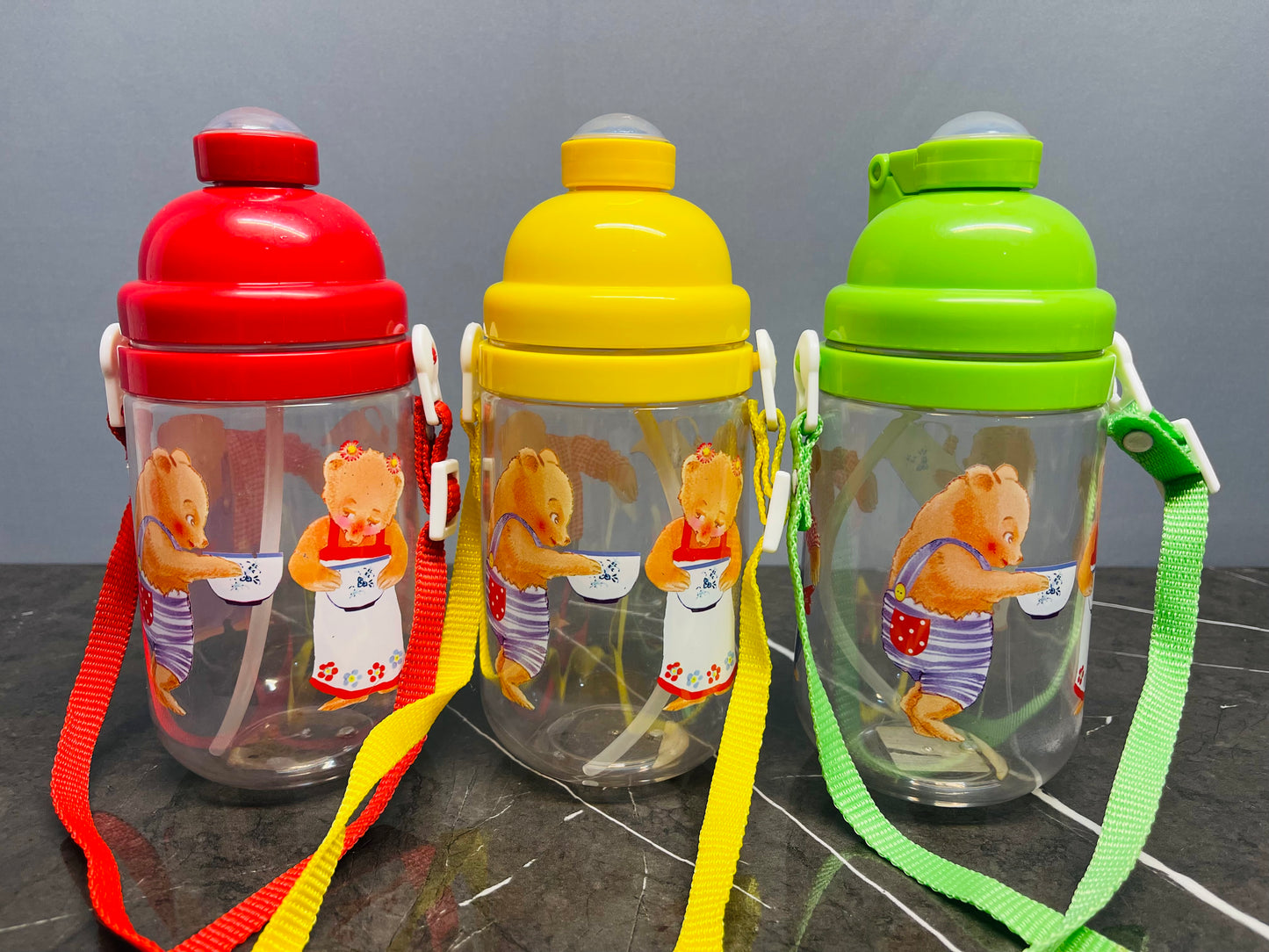 Kids' Character Water Bottle with Pop-Up Straw(NEW)