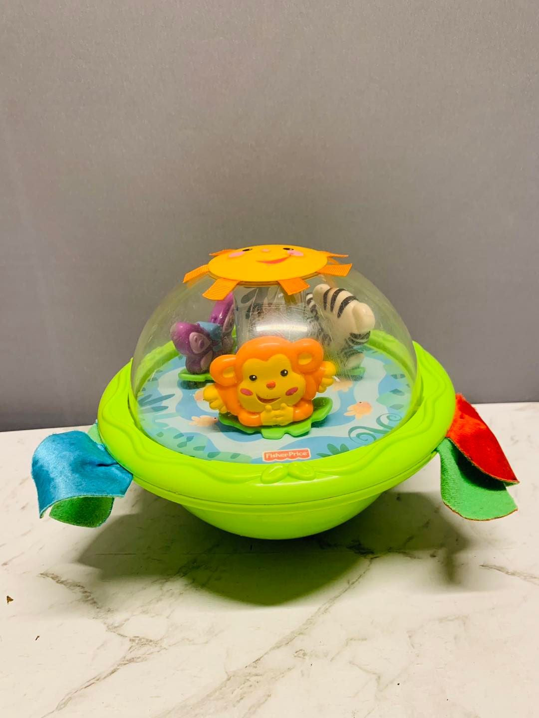 Fisher Price Rolly Polly Safari Zoo Animal Rattle Ball Excellent