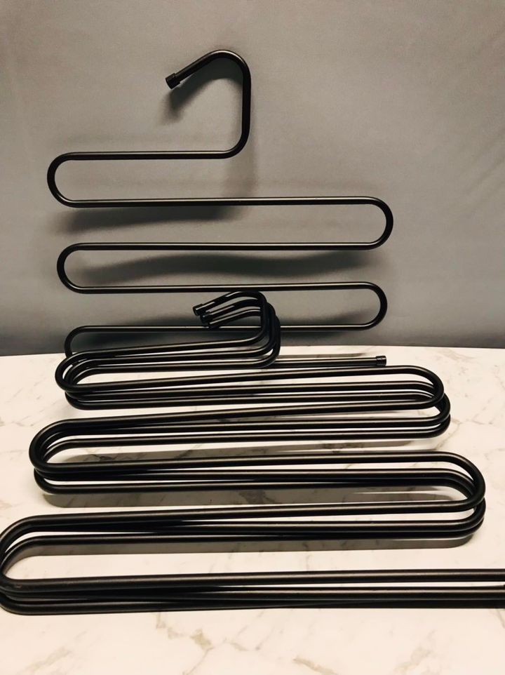 'S' Shape Stainless Steel 5 Layer Pant Hanger, Cupboard Organiser Space Saving Hanger