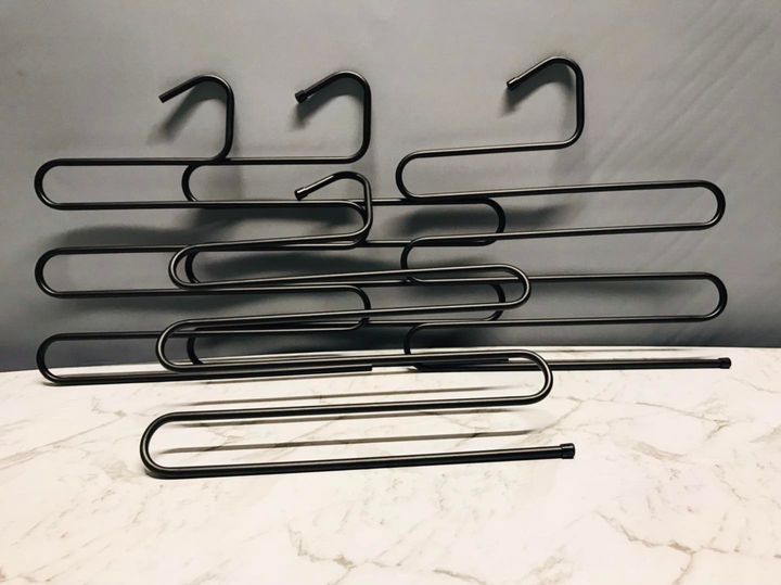 'S' Shape Stainless Steel 5 Layer Pant Hanger, Cupboard Organiser Space Saving Hanger