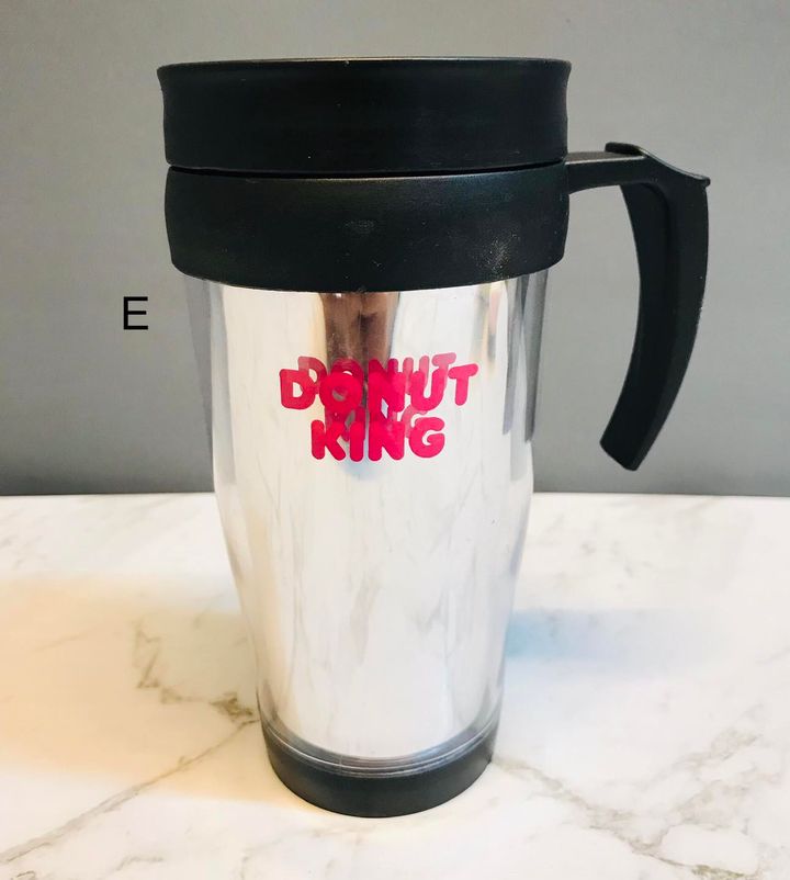 Donut king Stainless Steel Tumbler Mug 16 Oz w/Lid & Handle