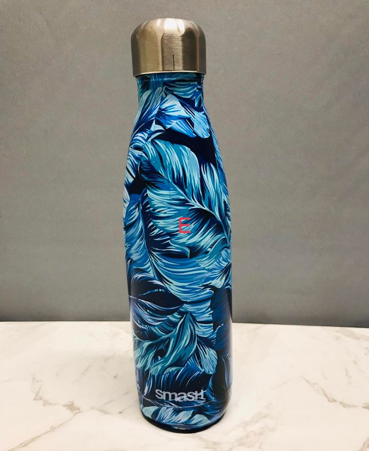 Proworks Blue Palm Tree 1L Insulated Water Bottle Stainless Steel