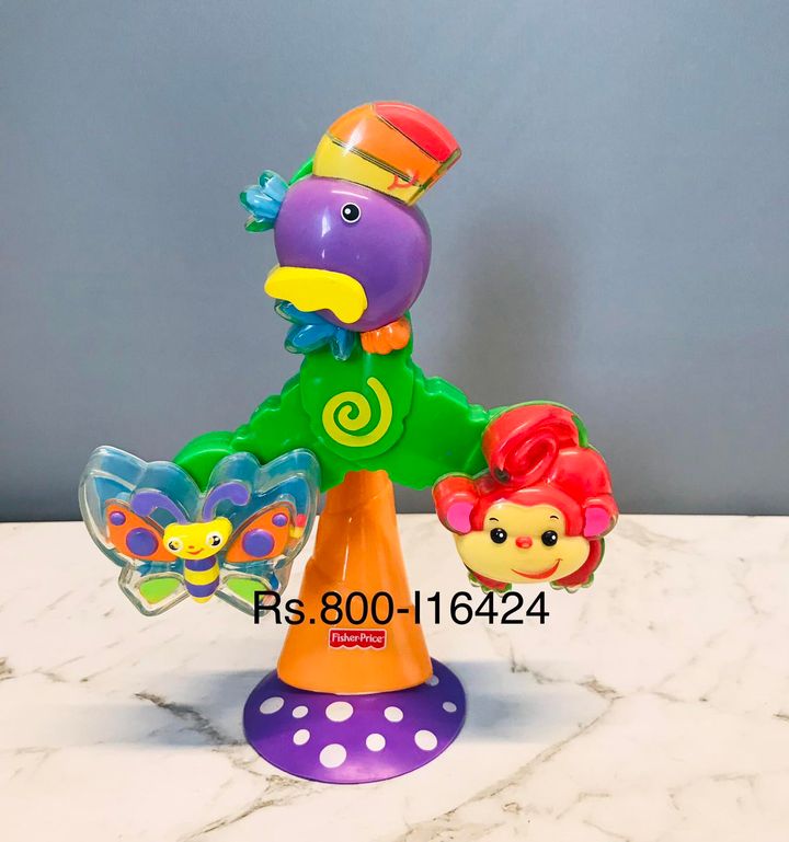 Fisher Price Twist N Spi Rainforest Monkey Butterfly Tree Suction Toy