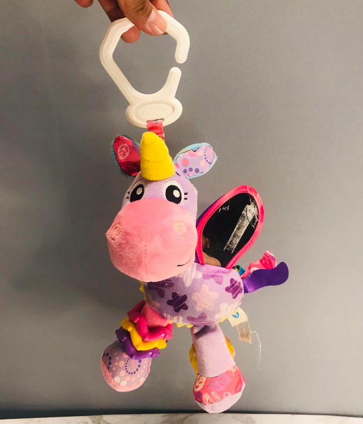 Play Gro Unicorn Clip Activity Toy Crinkle Rattle Plush Baby Rare