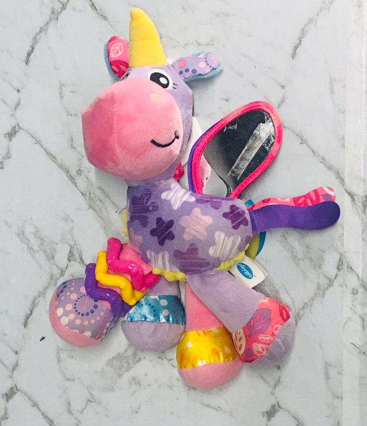 Play Gro Unicorn Clip Activity Toy Crinkle Rattle Plush Baby Rare