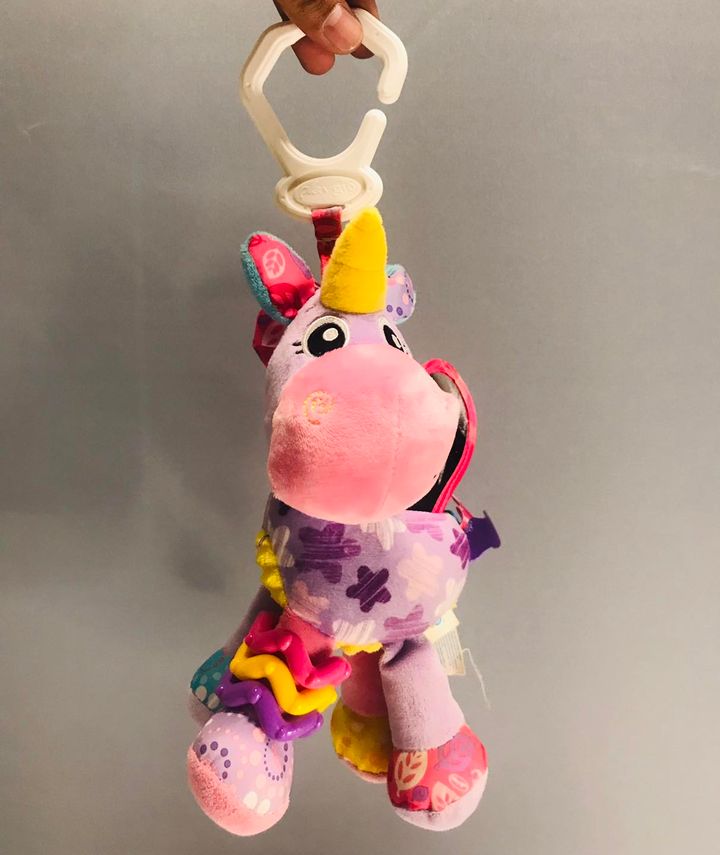 Play Gro Unicorn Clip Activity Toy Crinkle Rattle Plush Baby Rare