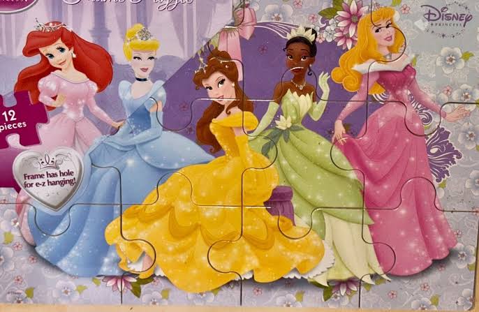 Cardinal Disney Princess Wood Picture Frame Puzzle.(12 pieces)(Rs 150 advance)