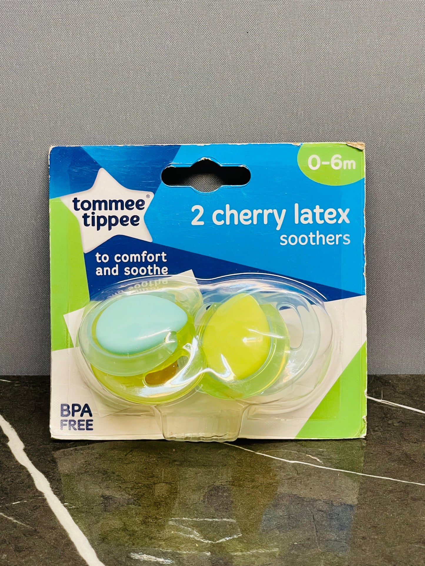 Tommee Tippee 2 Cherry Latex Soothers. (New)