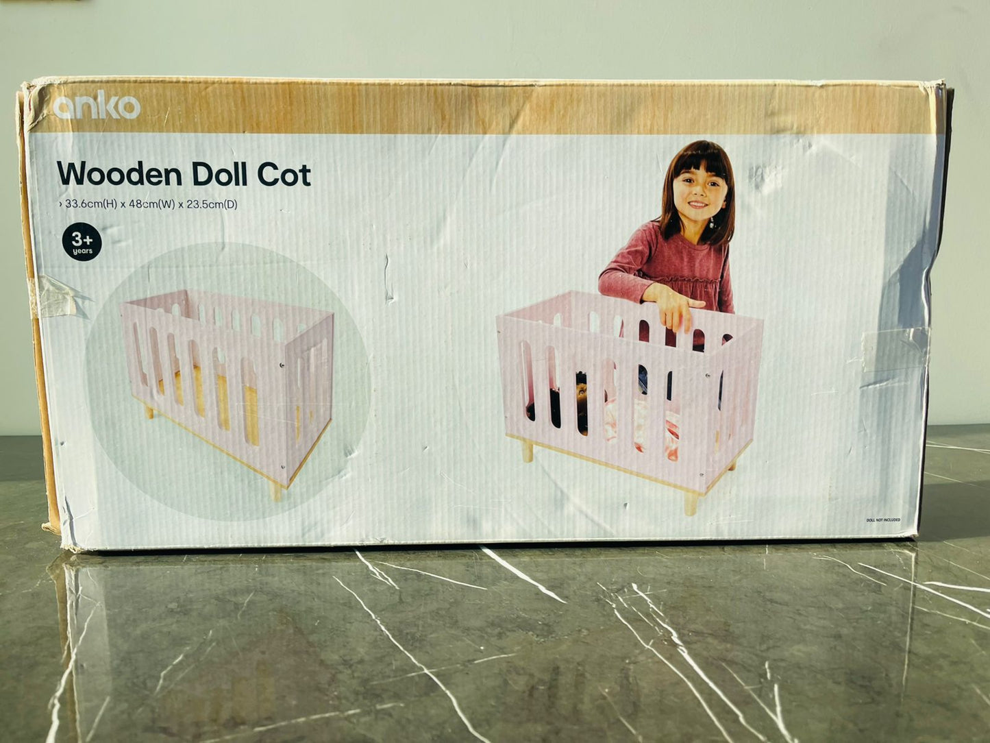 Anko Wooden Doll Cot (New) (Rs 650 advance) SKU:BXL-804