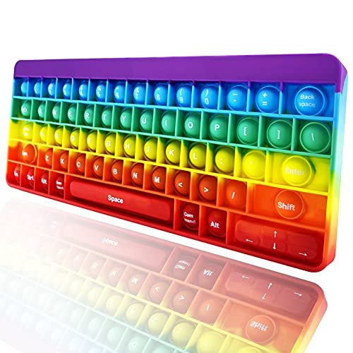 Rainbow Keyboard Popper Fidget Toy.  SKU:BXL-059