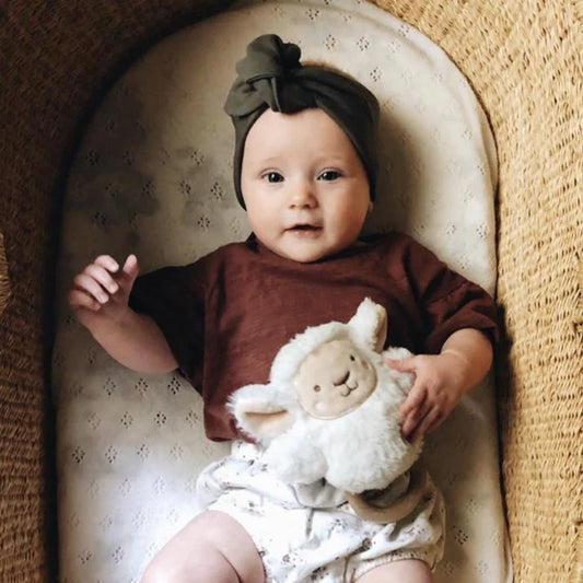 O.B Designs Lee Lamb Soft Rattle Toy. SKU:BXL-044